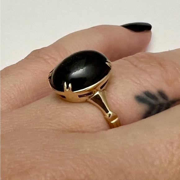 Vintage 14k Cats Eye Spectrolite Ring - Picture 7 of 8